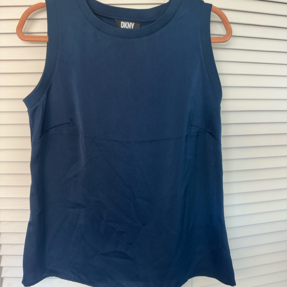 DKNY Blue Sleeveless Tank Top